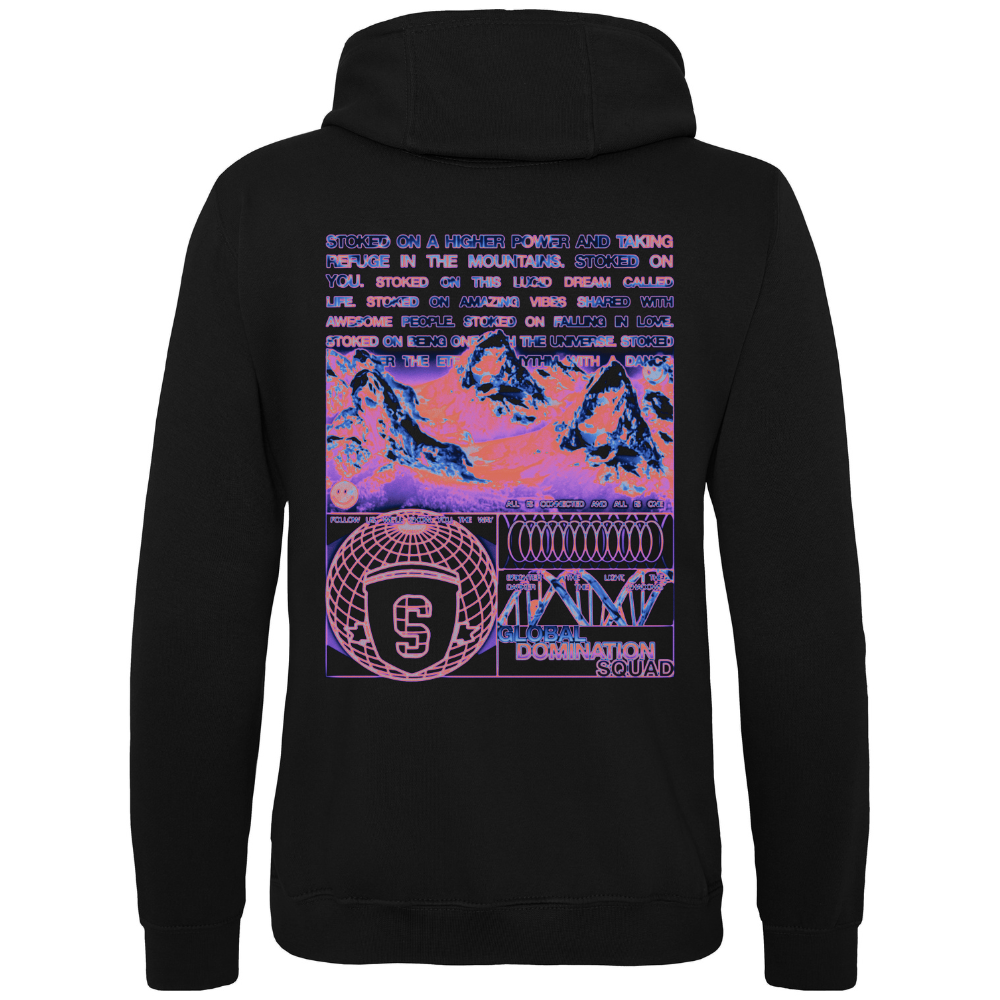 Stoked Board Co Lucid Dreams Heavyweight Hoodie Jet Black Stoked Boardshop