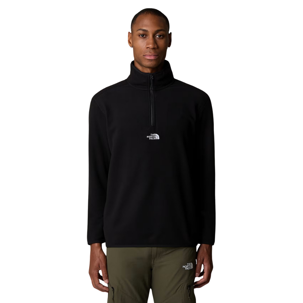 The North Face 100 Glacier 1 4 Zip Fleece TNF Black NPF Stoked Boardshop