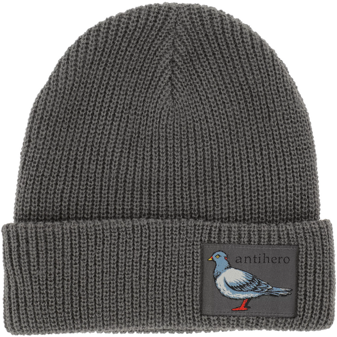 Lil Pigeon Label Cuff Beanie Charcoal