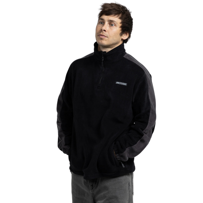 Fast Times 1/4 Zip Fleece Noir/Gris foncé