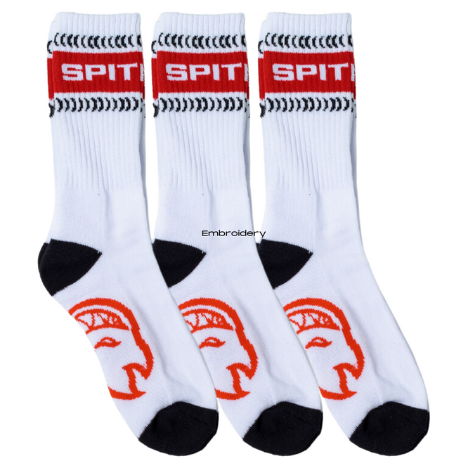 Classic '87 Bighead Swirl 3pack Socks White/Black/Red