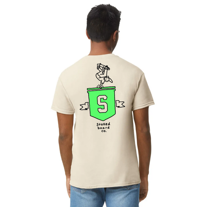 T-shirt vert Handplant Naturel