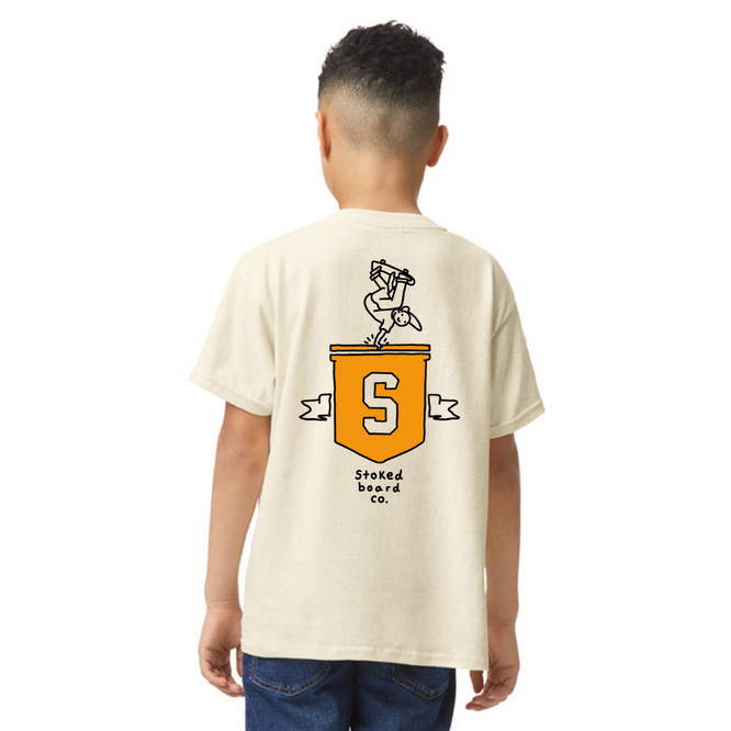 T-shirt Kids Handplant Orange Naturel