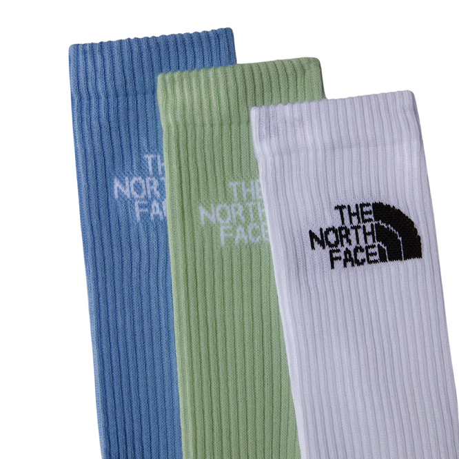 Multi Sport Cush Crew Sock 3P TNF White-Misty Sage-Steel Blue