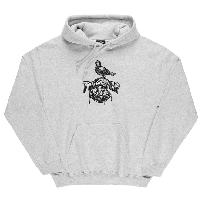 Thrasher x Antihero Cover The Earth Hoodie Gris cendré