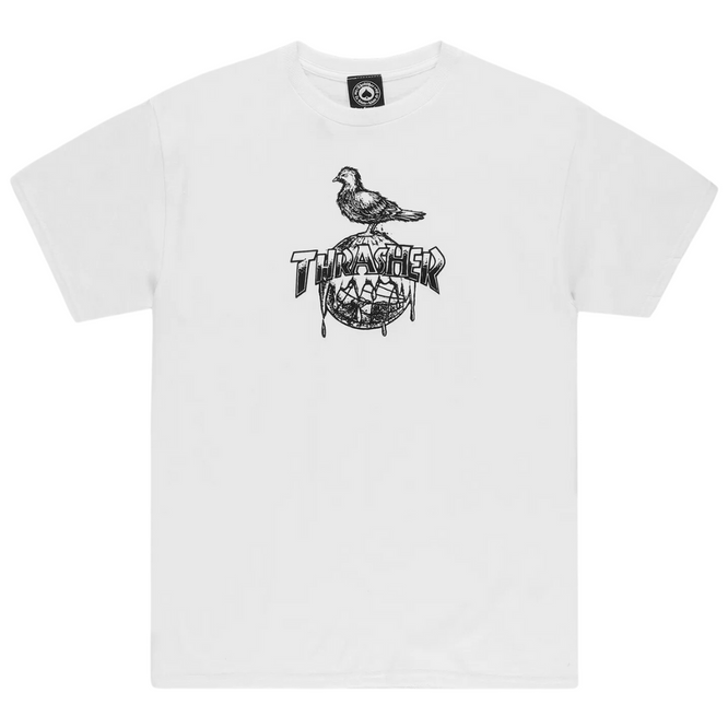 Thrasher x T-shirt Antihero Cover The Earth Blanc