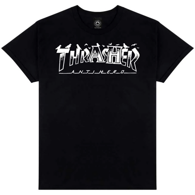 Thrasher x Antihero Pigeon Mag T-shirt Black