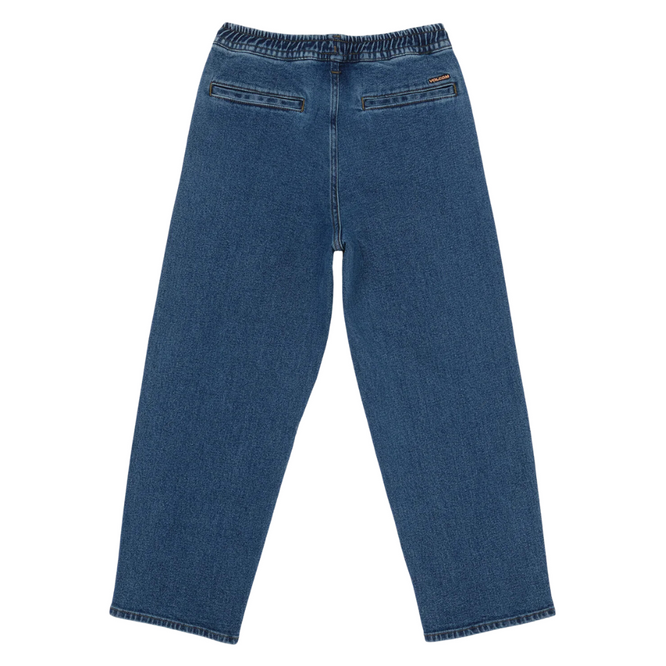 Kids Freazy Loose Elastic Waist Denim Washed Blue