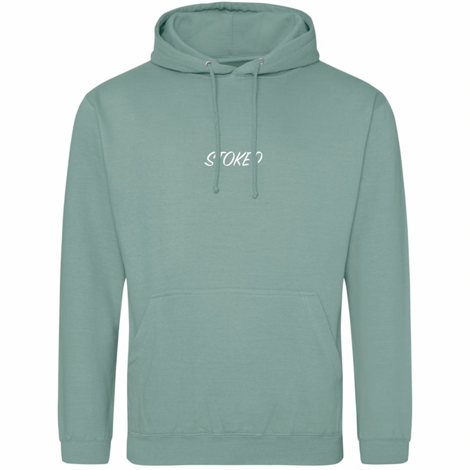 Lightweight Script Hoodie Dusty Green